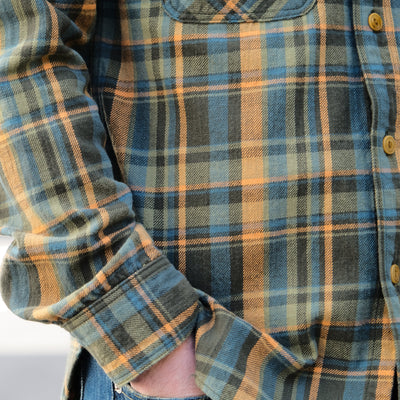 Studio D'Artisan No. 10 Heavyweight Check Flannel Shirt (Green)