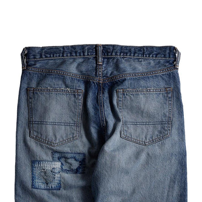 FDMTL Distressed Patchwork Selvedge Jeans (Regular Straight)