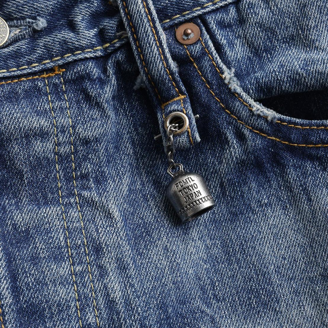 FDMTL Distressed Patchwork Selvedge Jeans (Regular Straight)