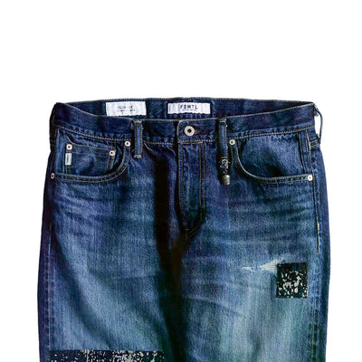 FDMTL Distressed Patchwork Selvedge Jeans (Regular Straight)