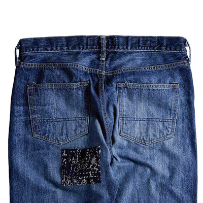 FDMTL Distressed Patchwork Selvedge Jeans (Regular Straight)
