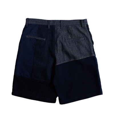 FDMTL Indigo Sashiko Patchwork Shorts - Okayama Denim