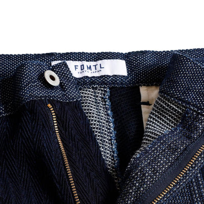 FDMTL Indigo Sashiko Patchwork Shorts - Okayama Denim