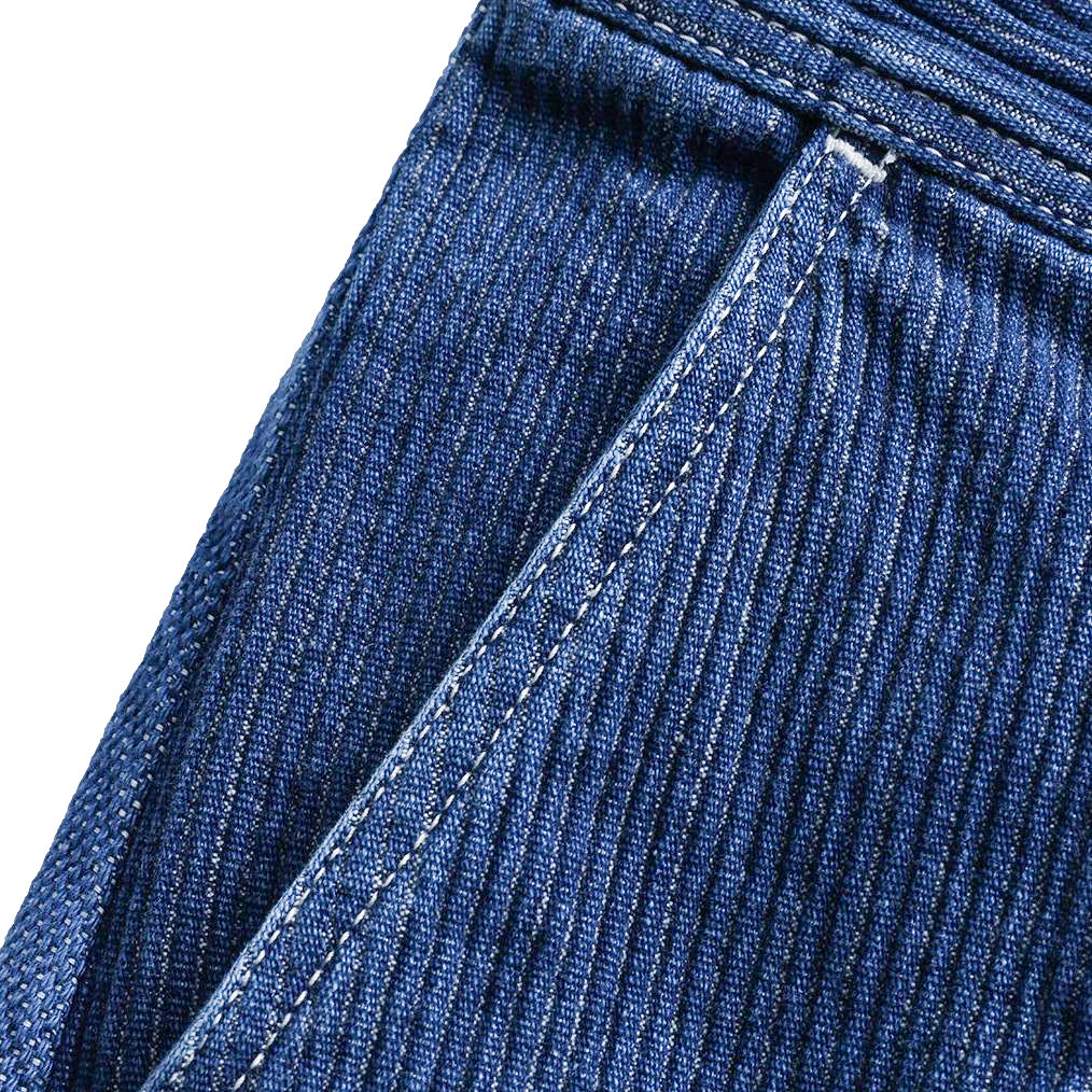 FDMTL Distressed Indigo Patchwork Pants (Regular Straight)