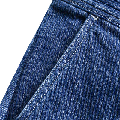 FDMTL Distressed Indigo Patchwork Pants (Regular Straight)
