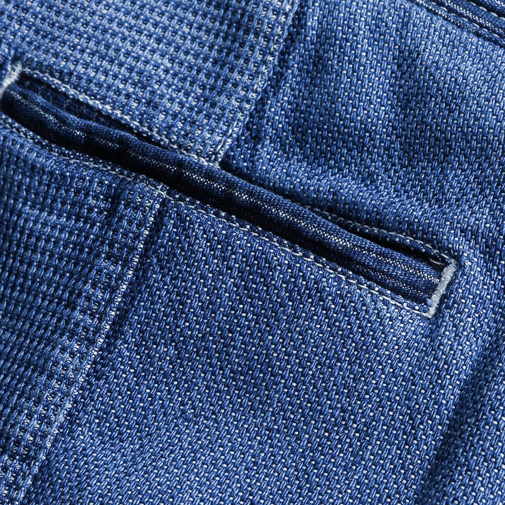 FDMTL Distressed Indigo Patchwork Pants (Regular Straight)