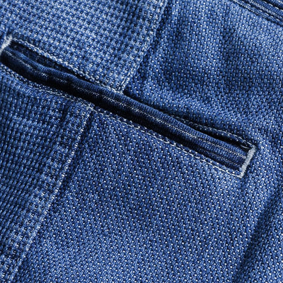 FDMTL Distressed Indigo Patchwork Pants (Regular Straight)