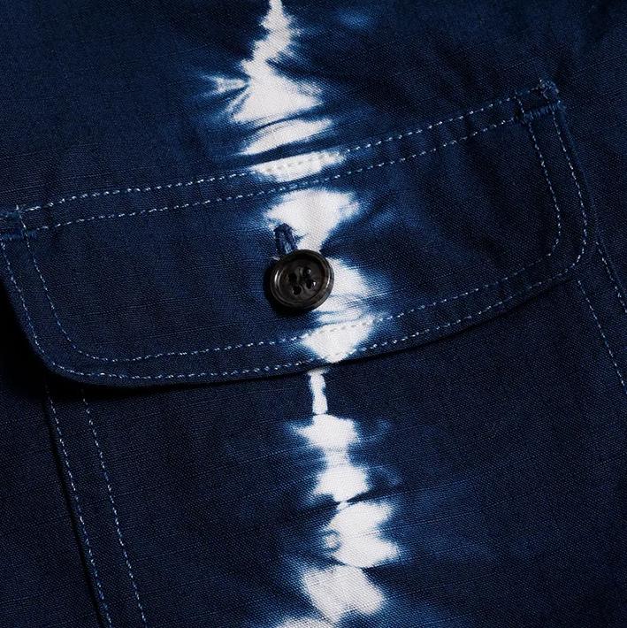 FDMTL "Arimatsu" Indigo Tie-Dye Ripstop Shirt
