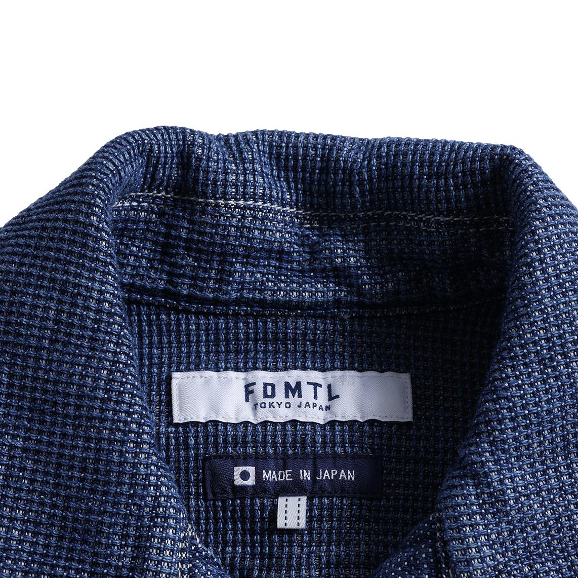 FDMTL Distressed Indigo Patchwork Sashiko Shirt