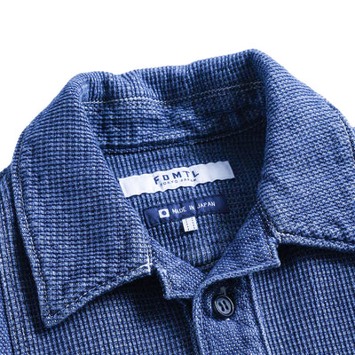 FDMTL Distressed Indigo Patchwork Sashiko Shirt