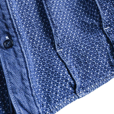 FDMTL Distressed Indigo Patchwork Sashiko Shirt
