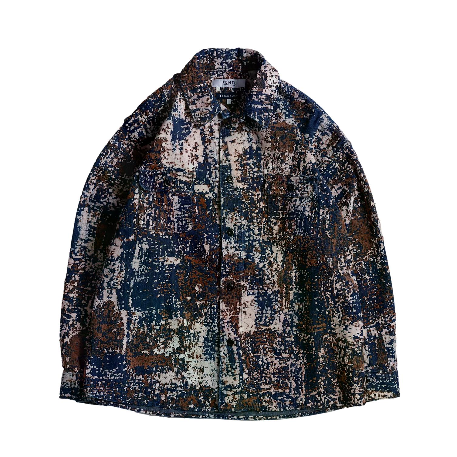 FDMTL Distressed Indigo Flock Boro Shirt