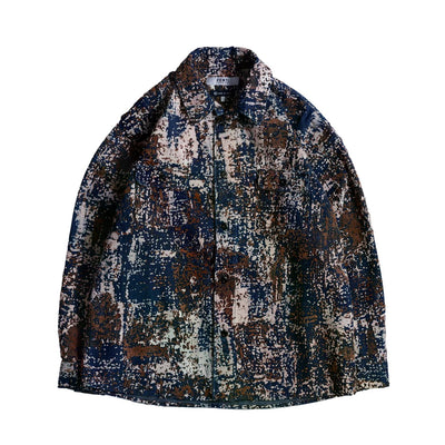 FDMTL Distressed Indigo Flock Boro Shirt