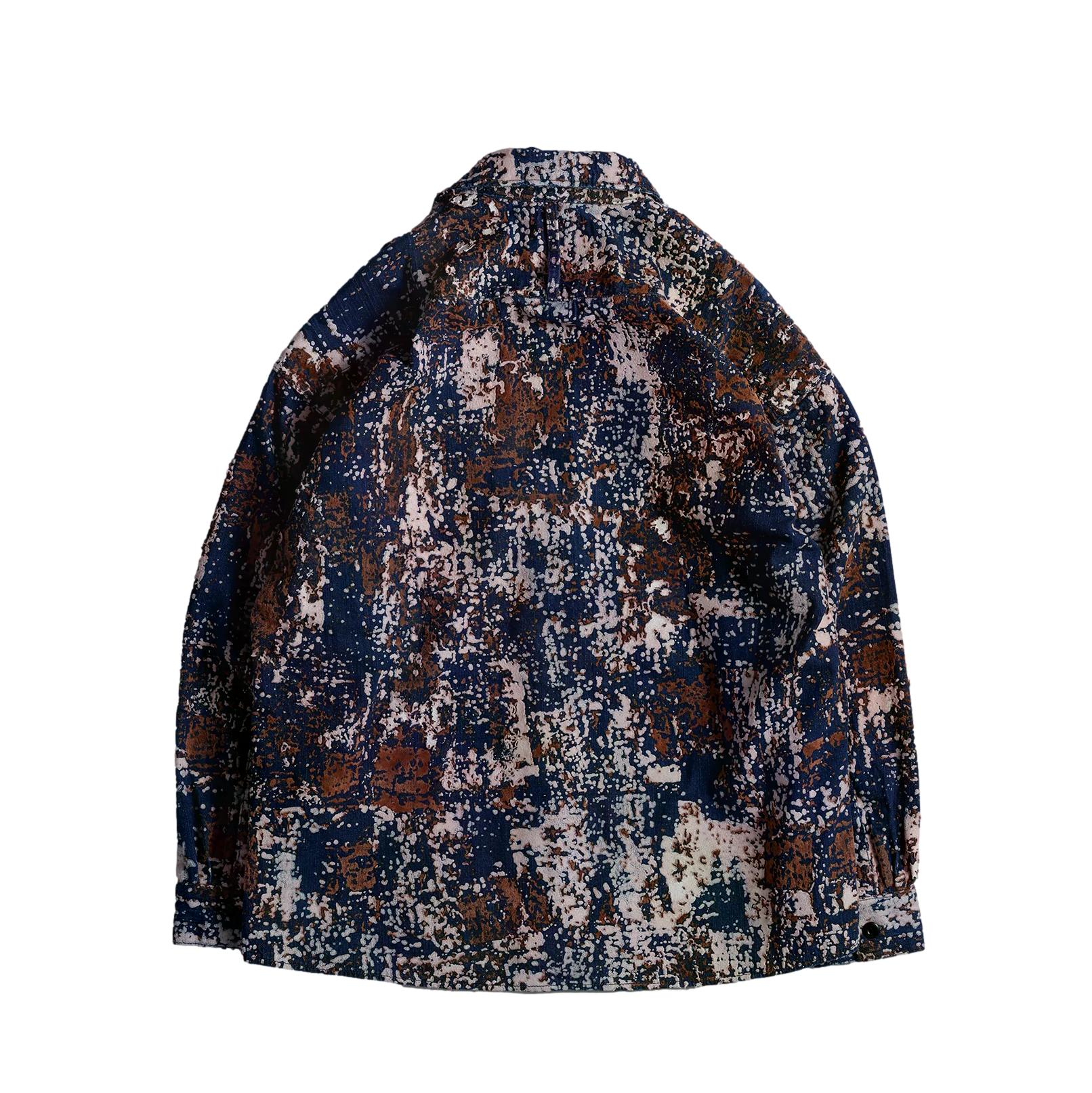 FDMTL Distressed Indigo Flock Boro Shirt
