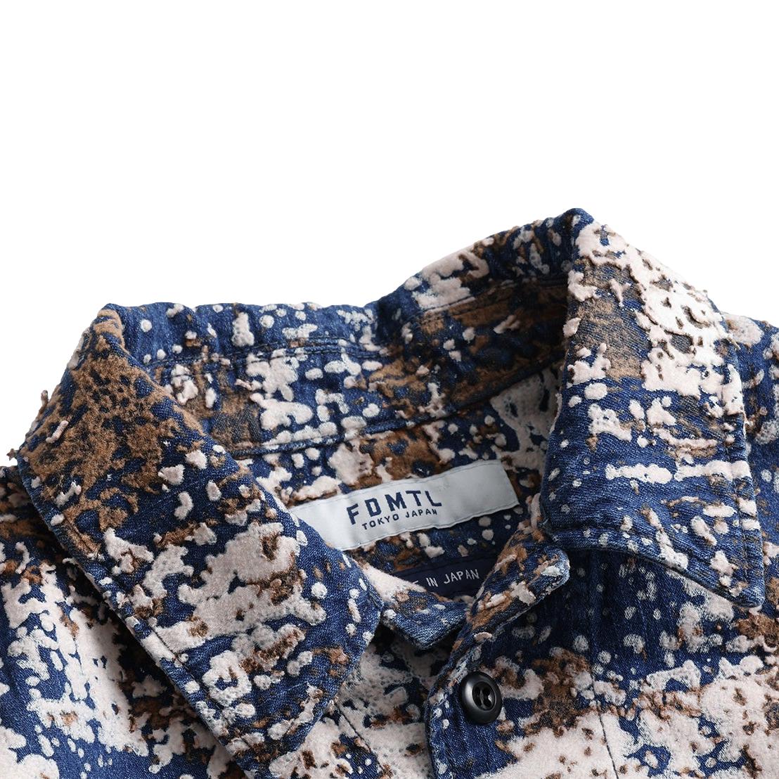FDMTL Distressed Indigo Flock Boro Shirt