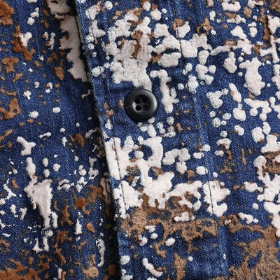 FDMTL Distressed Indigo Flock Boro Shirt