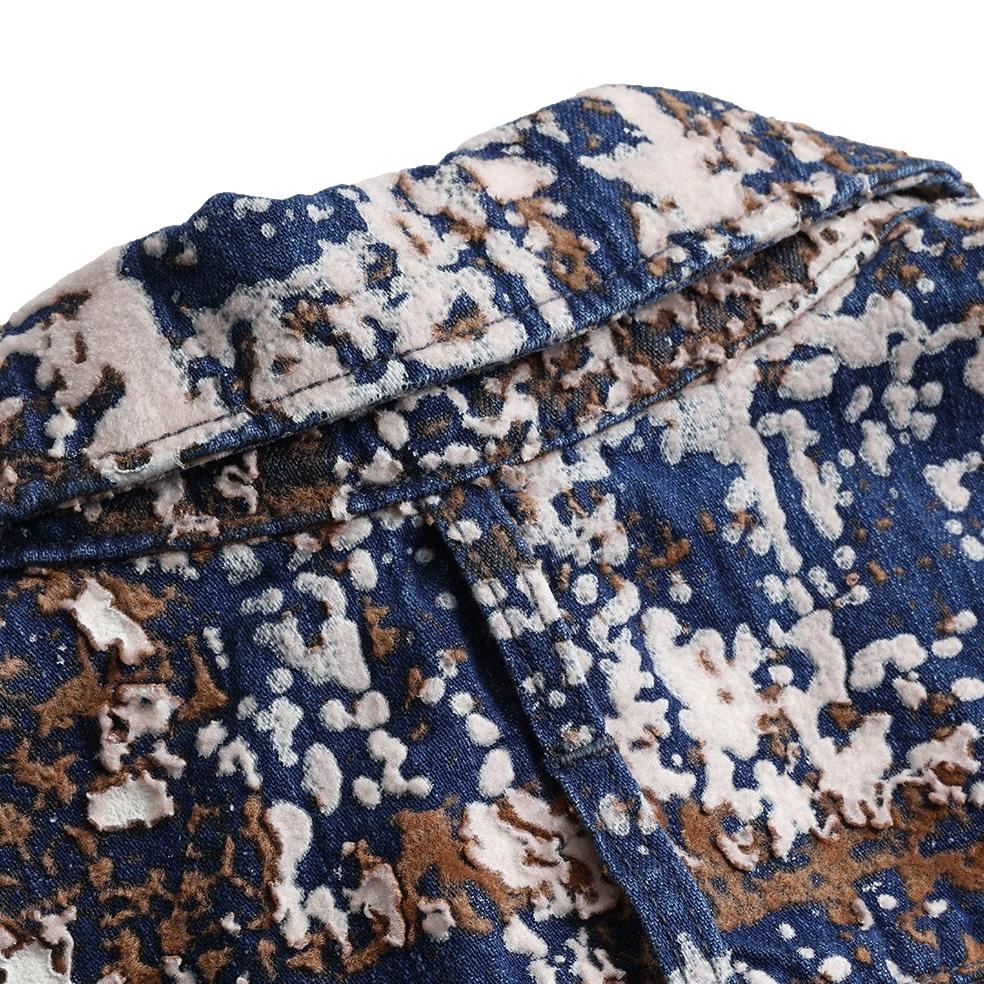 FDMTL Distressed Indigo Flock Boro Shirt