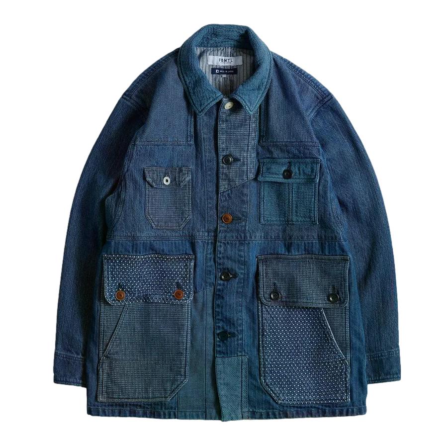 FDMTL Distressed Indigo Patchwork Coverall