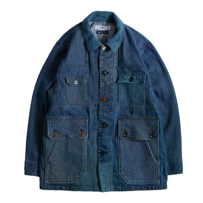 FDMTL Distressed Indigo Patchwork Coverall