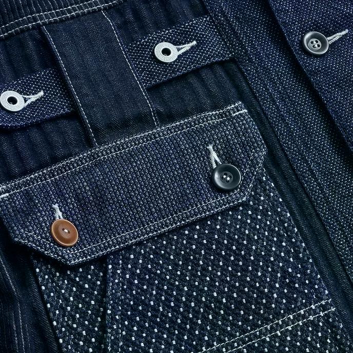 FDMTL Indigo Patchwork Coverall