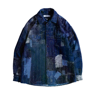 FDMTL Indigo Boro Patchwork Shirt