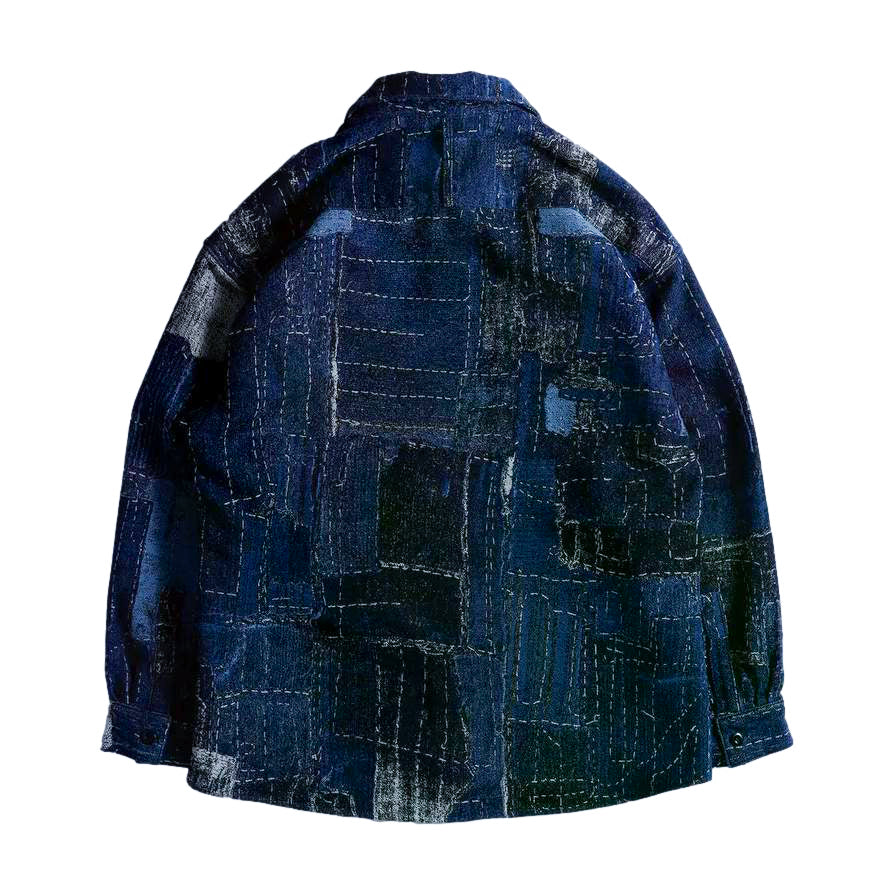 FDMTL Indigo Boro Patchwork Shirt