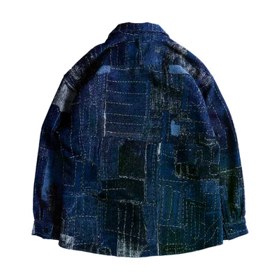 FDMTL Indigo Boro Patchwork Shirt