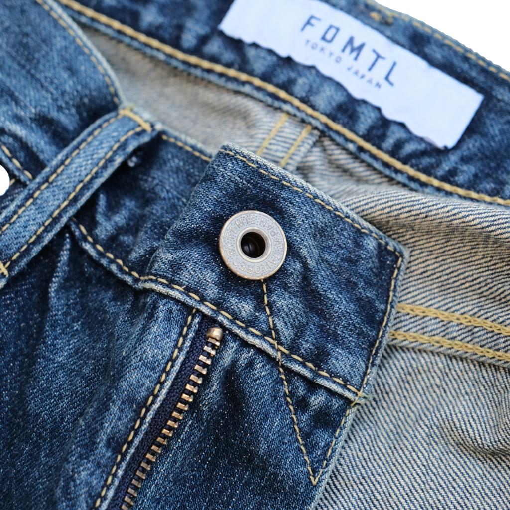 FDMTL Distressed Patchwork Selvedge Jeans (Slim Tapered)