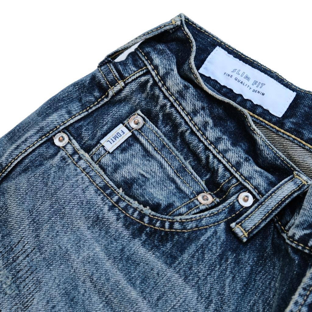 FDMTL Distressed Selvedge Jeans (Slim Tapered) - Okayama Denim