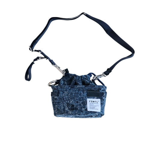 FDMTL x Master-piece Indigo Boro Jacquard Drawstring Shoulder Bag