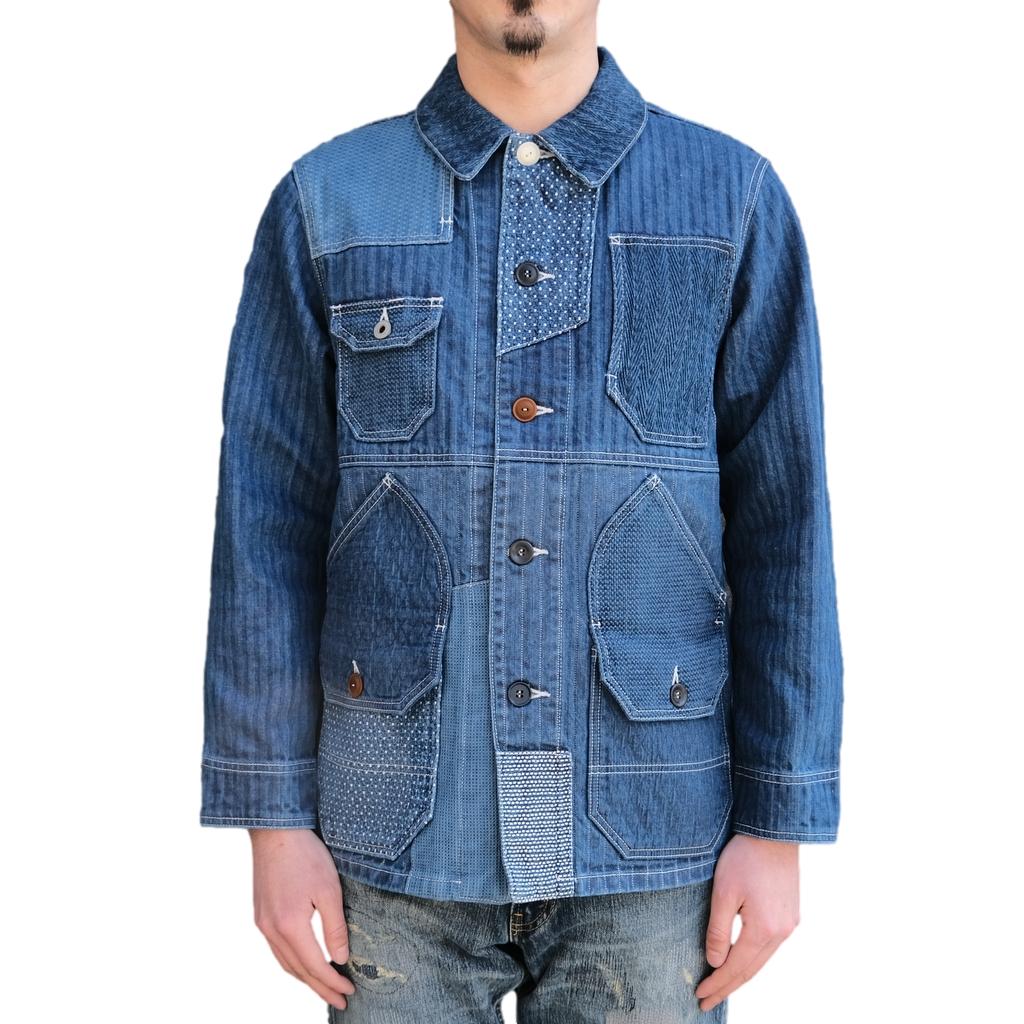 FDMTL Distressed Indigo Patchwork Coverall - Okayama Denim
