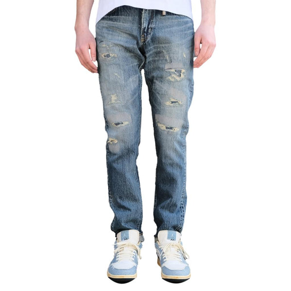 FDMTL Distressed Selvedge Jeans (Slim Tapered) - Okayama Denim