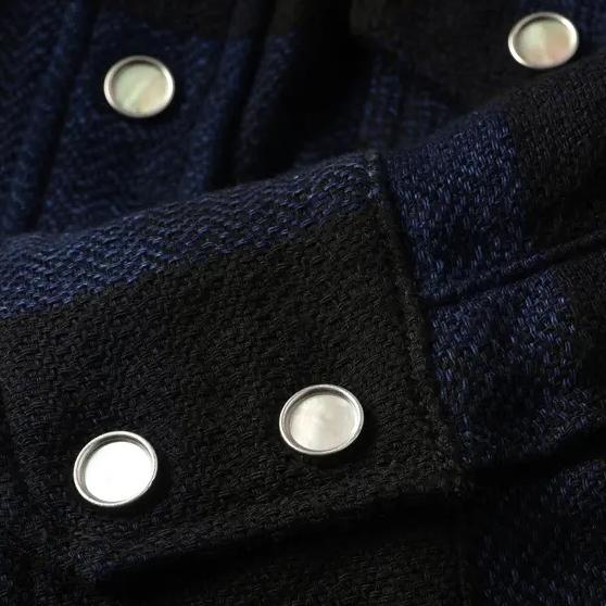 Studio D'Artisan Reversible Indigo Dyed Heavy Thermal Track Jacket
