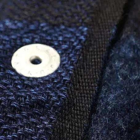 The Flat Head Indigo Selvedge Block Check Flannel Western