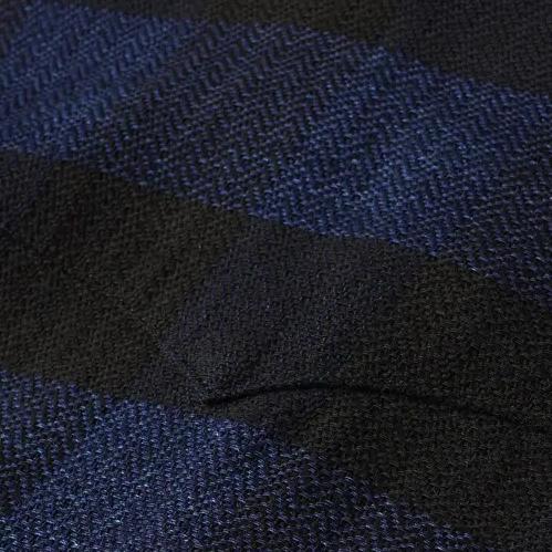 The Flat Head Indigo Selvedge Block Check Flannel Western