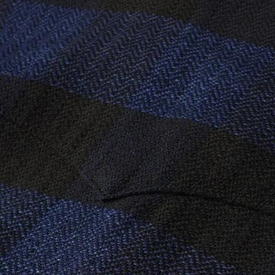 The Flat Head Indigo Selvedge Block Check Flannel Western