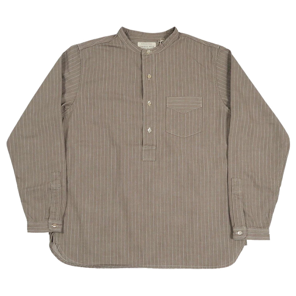 Fullcount Herringbone Pencil Stripe Pullover Shirt - Okayama Denim