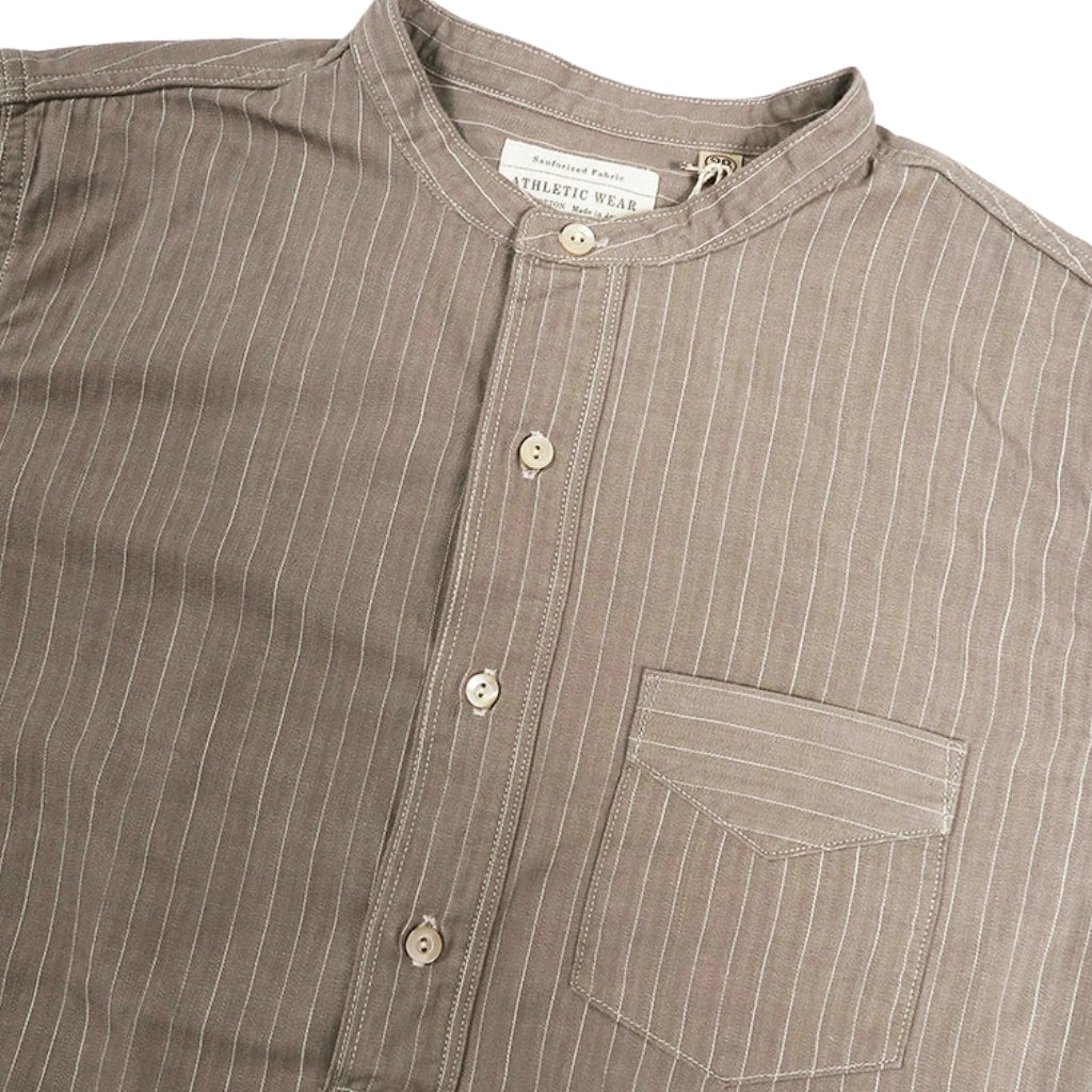 Fullcount Herringbone Pencil Stripe Pullover Shirt - Okayama Denim