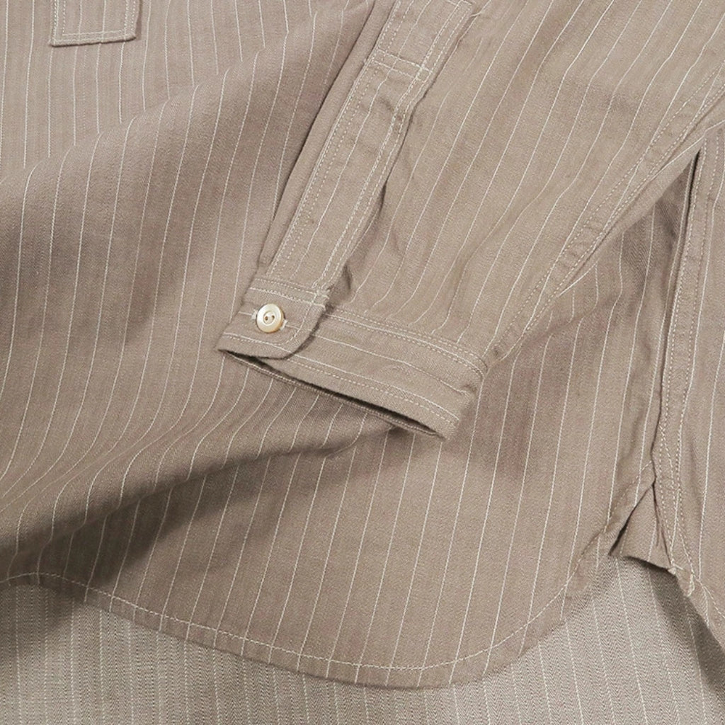 Fullcount Herringbone Pencil Stripe Pullover Shirt - Okayama Denim