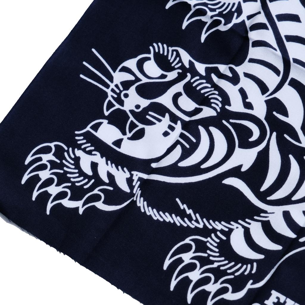 Fullcount "Tora" Tiger Print Selvedge Tenugui (Navy)