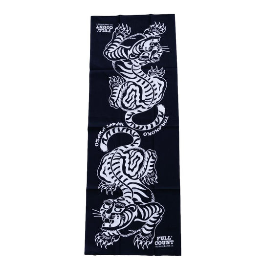 Fullcount "Tora" Tiger Print Selvedge Tenugui (Navy)