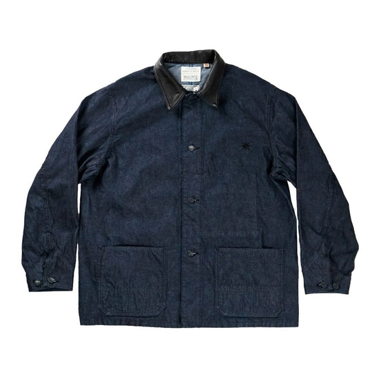 Fullcount x GDC Leather Collar Denim Chore Jacket