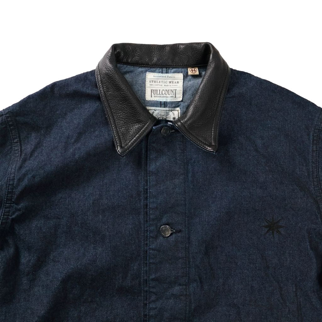Fullcount x GDC Leather Collar Denim Chore Jacket