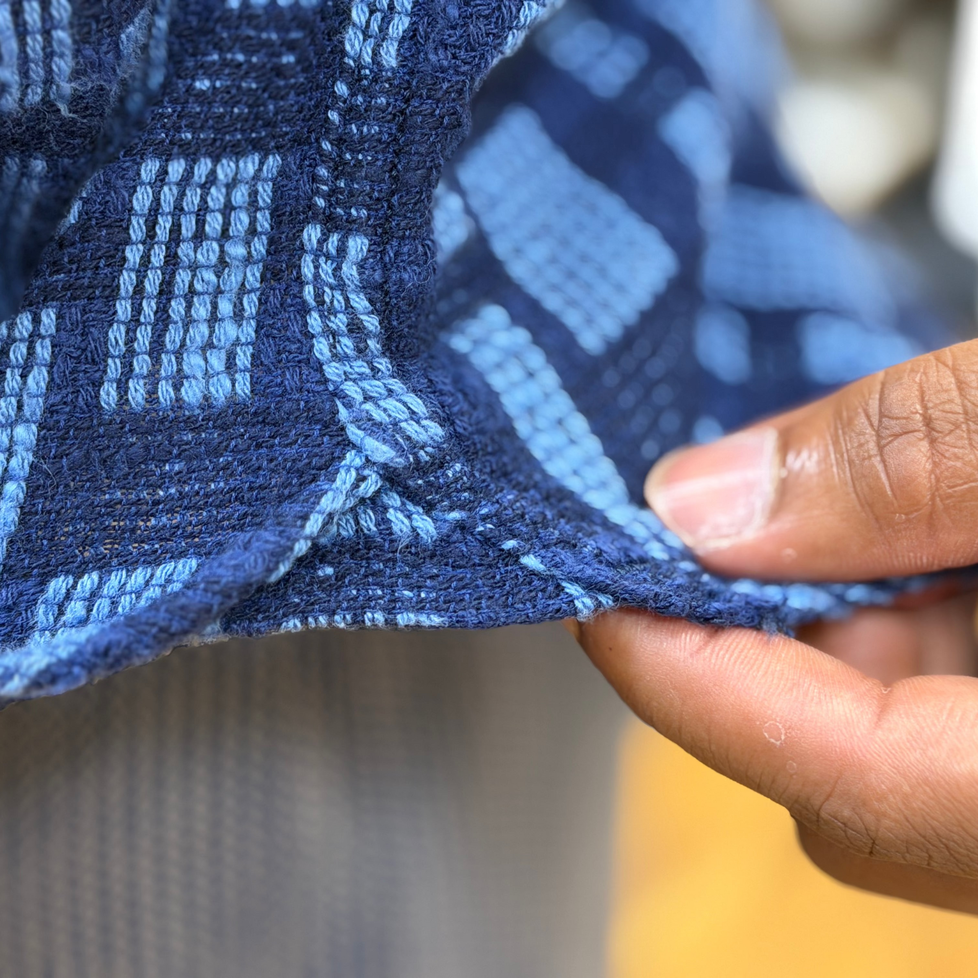 [Pre-Order] Studio D'Artisan "Noragi" Indigo Plaid Sashiko S/S Work Shirt