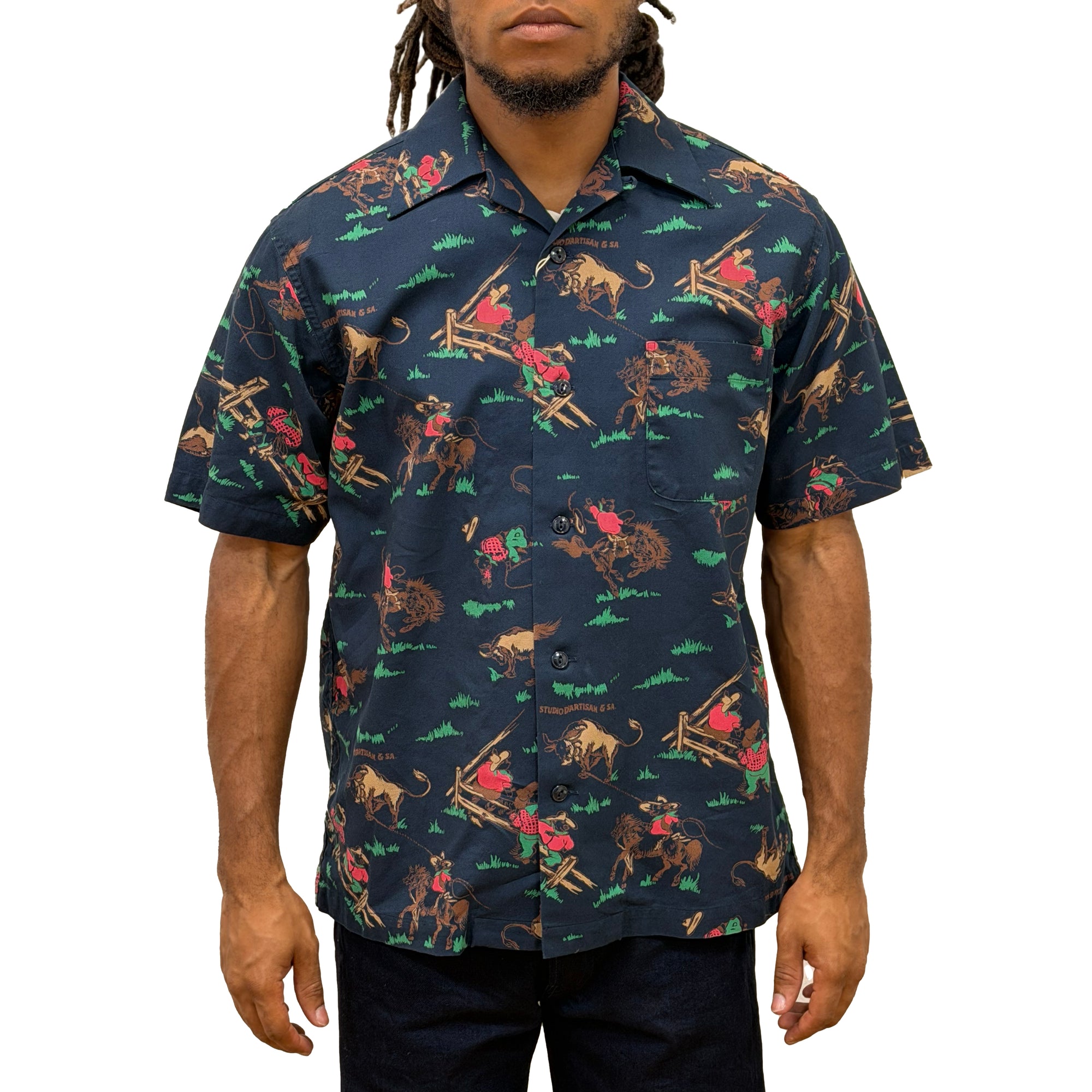 [Pre-Order] Studio D'Artisan "Western" Original Aloha Shirt (Navy)