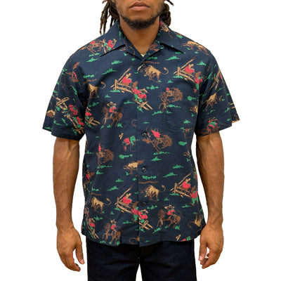 [Pre-Order] Studio D'Artisan "Western" Original Aloha Shirt (Navy)