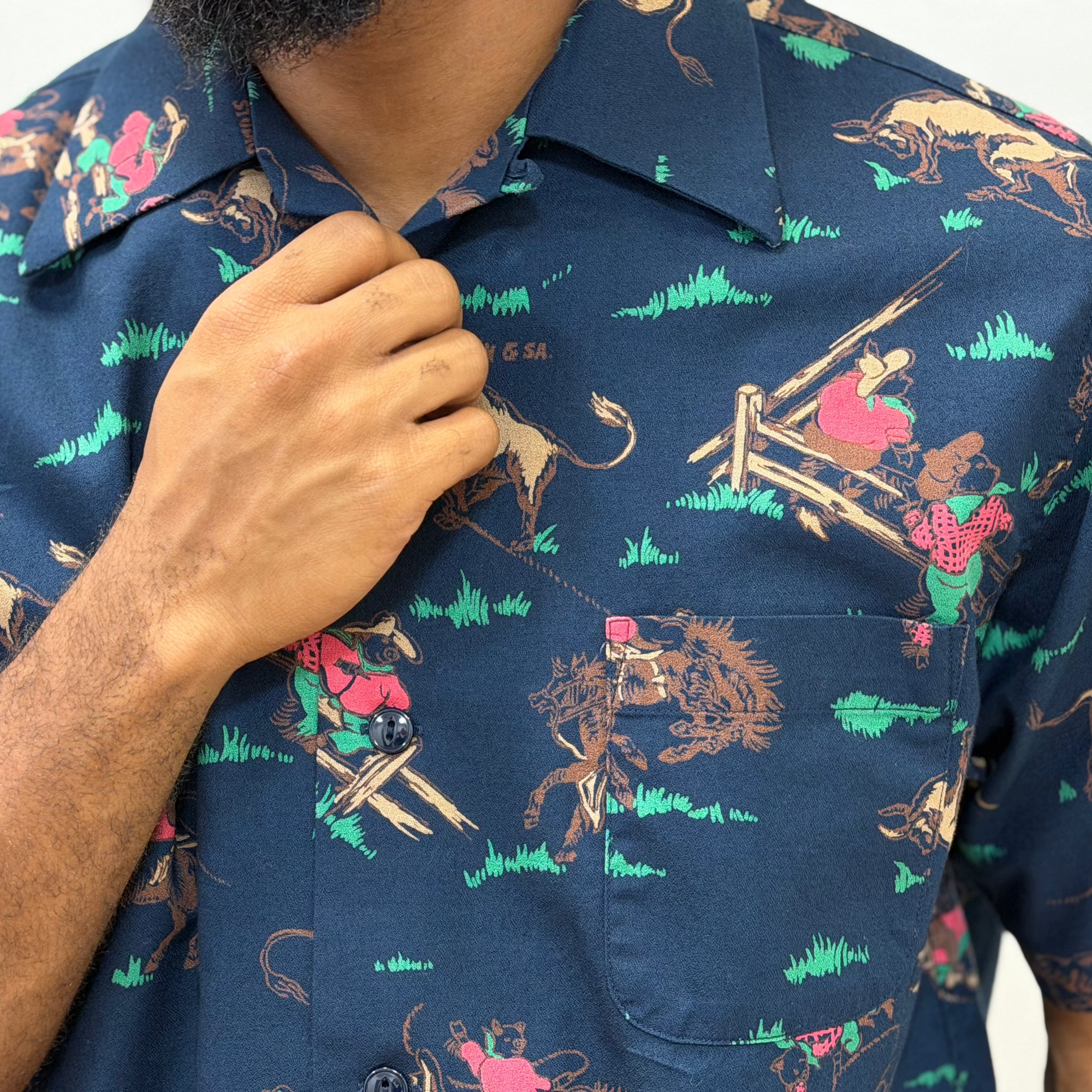 [Pre-Order] Studio D'Artisan "Western" Original Aloha Shirt (Navy)
