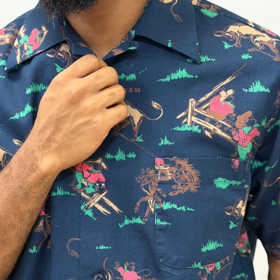 [Pre-Order] Studio D'Artisan "Western" Original Aloha Shirt (Navy)