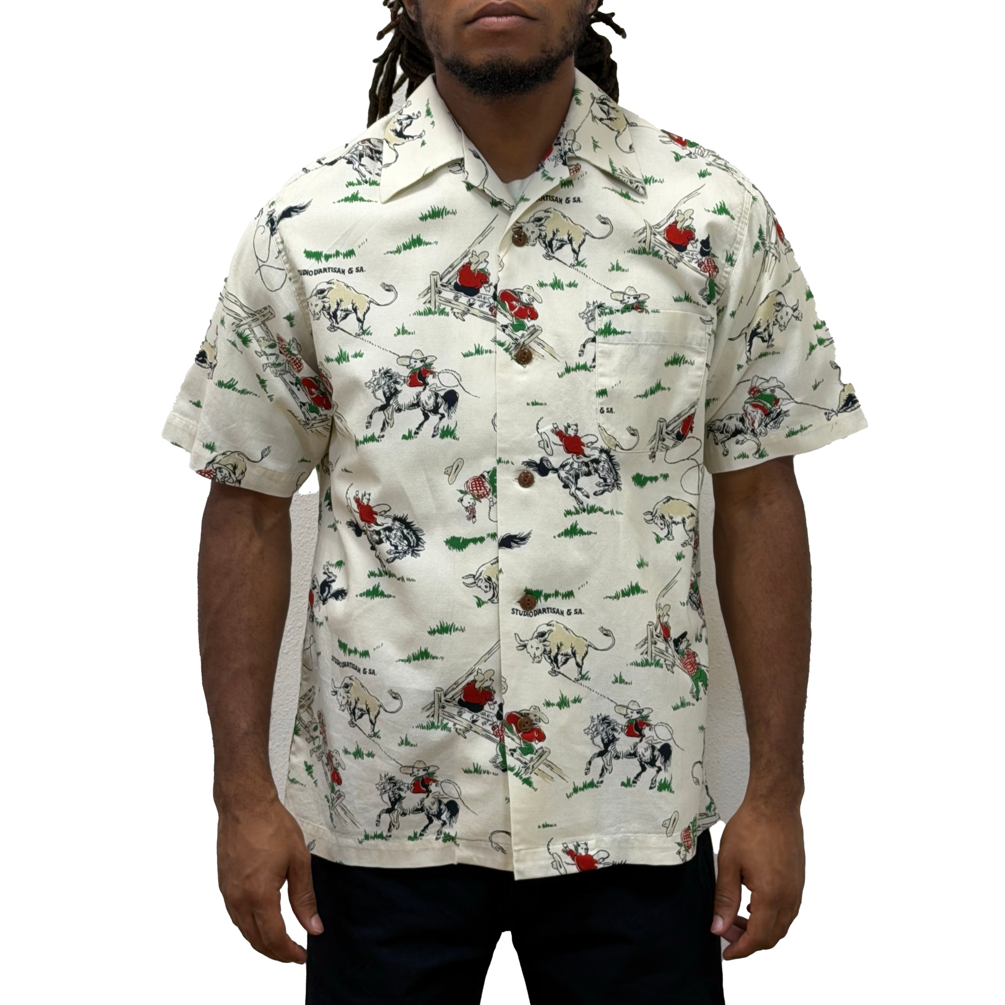 [Pre-Order] Studio D'Artisan "Western" Original Aloha Shirt (Ivory)
