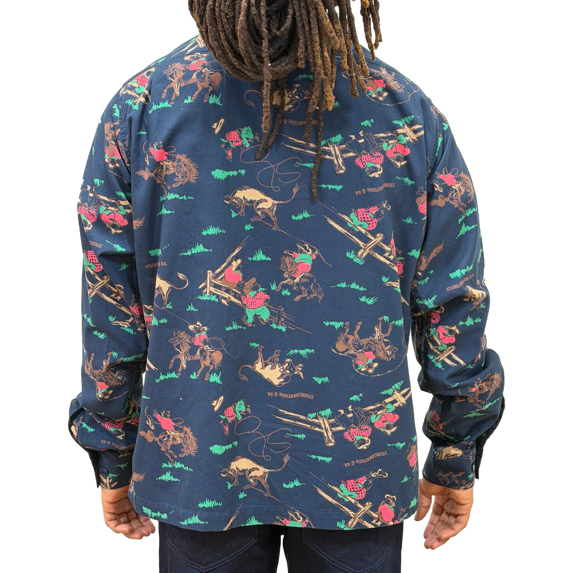 [Pre-Order] Studio D'Artisan "Western" Original L/S Aloha Shirt (Navy)